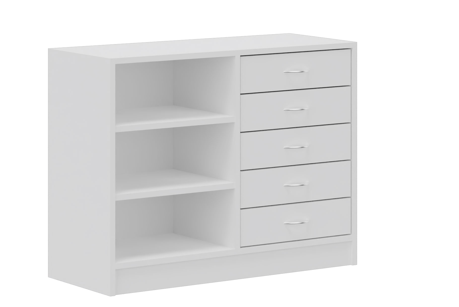 Schrank mit 5 Schubkästen und Regalteil, Breite 100 cm