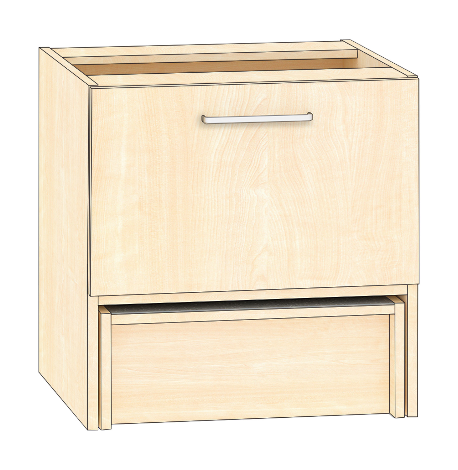 Schubkastenschrank mit 1 Schubkasten, Breite 60 cm