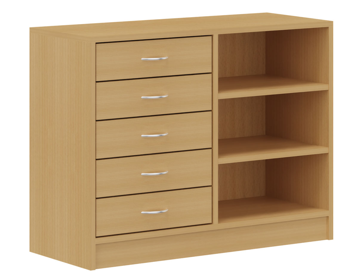 Schrank mit Schubkästen und Regalteil, Breite 100 cm