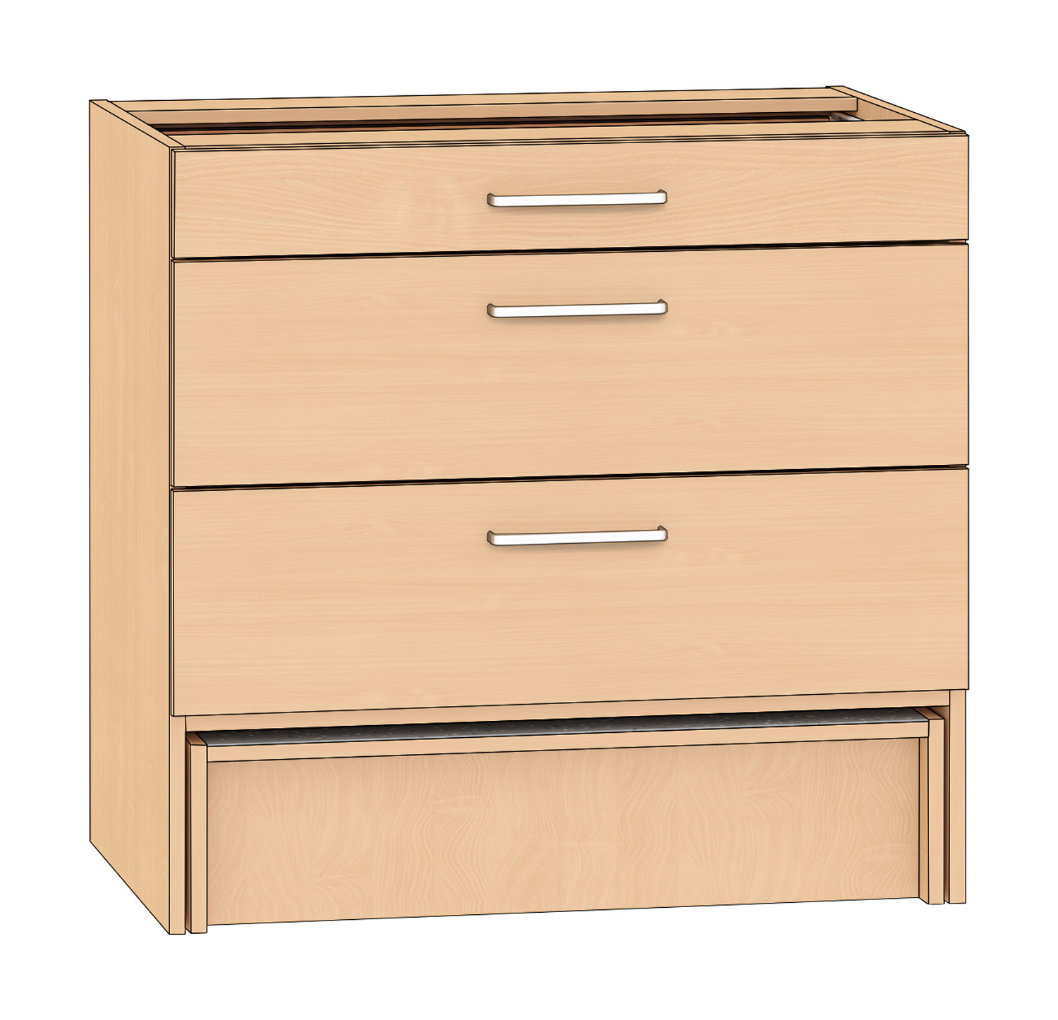 Schubkastenschrank 3 Schubkästen, Breite 90 cm