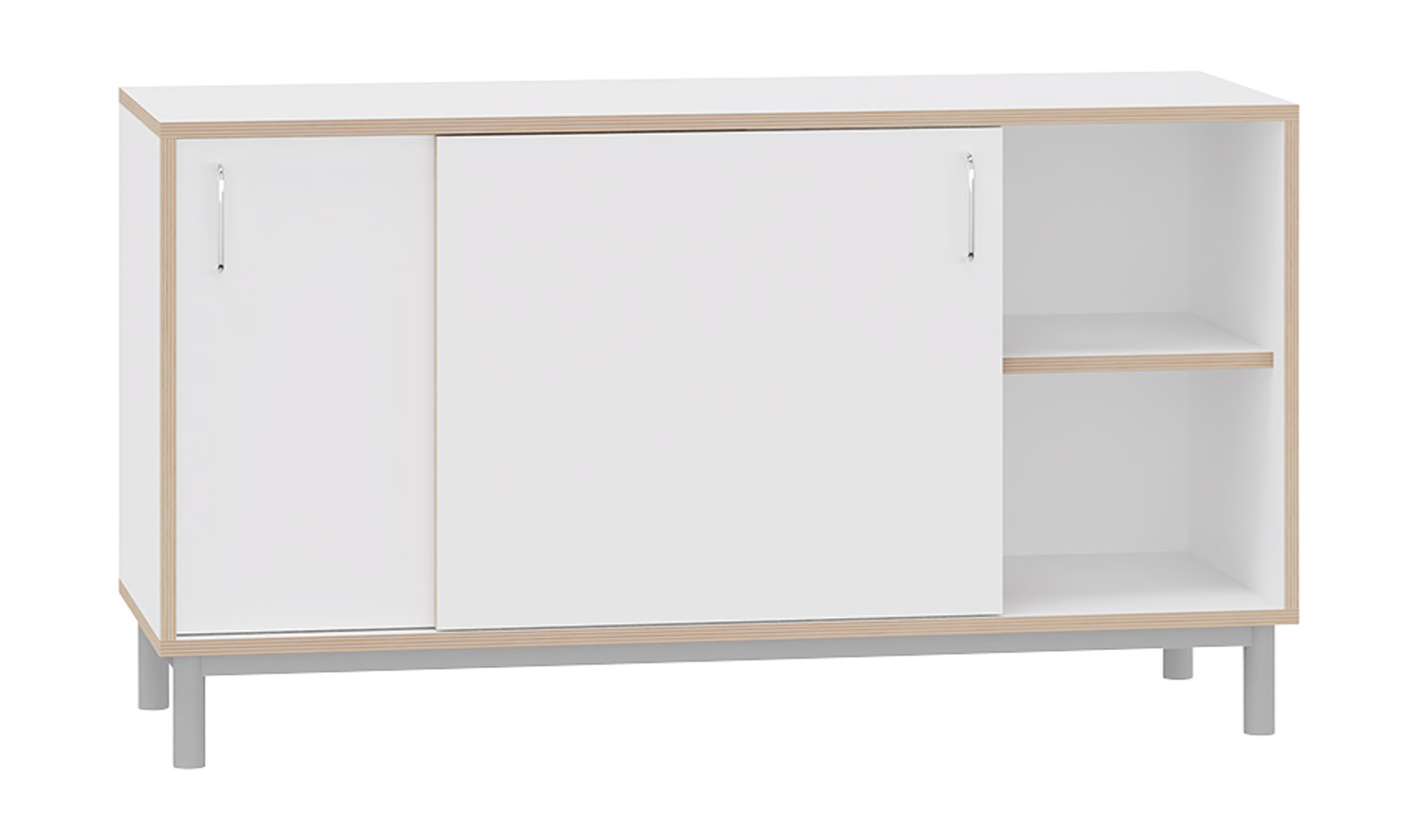 Schrank mit Schiebetüren mit Beinen, Breite 139 cm