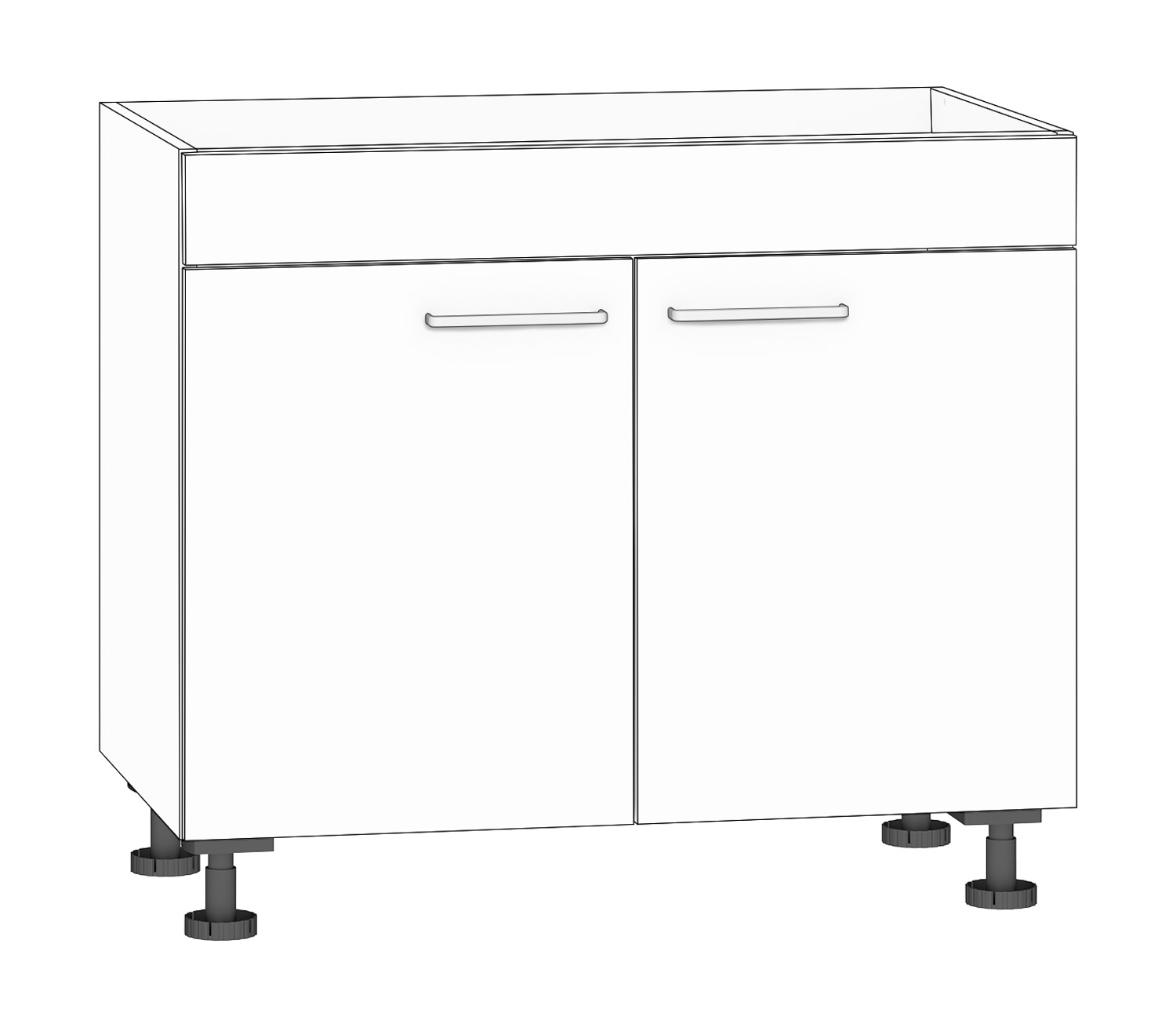 Spülenschrank, Höhe 86,4 cm weiß