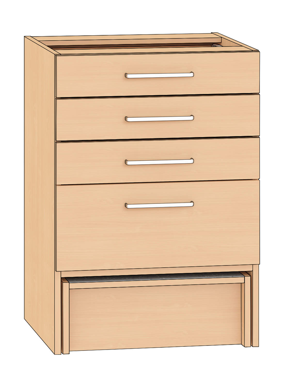 Schubkastenschrank mit 3 Schubkästen,